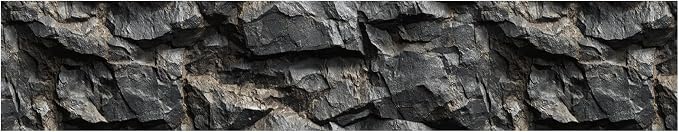 Stone Wallpaper Border 196x4 Inch Peel and Stick Wall Border Dark Slate Rock - Image 2