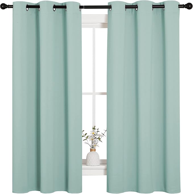 NICETOWN Aqua Blue Room Darkening Curtains - Image 2