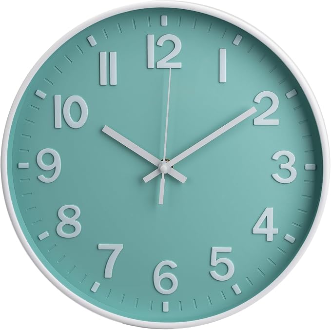 Wall Clock Modern Simple Quartz Decorative Clock Non-Ticking Silent Battery by BAKBRAND