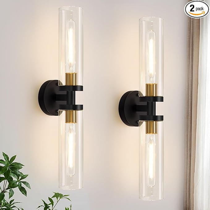 Indoi Hardwired Wall Sconces Set of Two, Modern Sconces Wall Decor Set of 2 by Indoibrightenyourbathroom