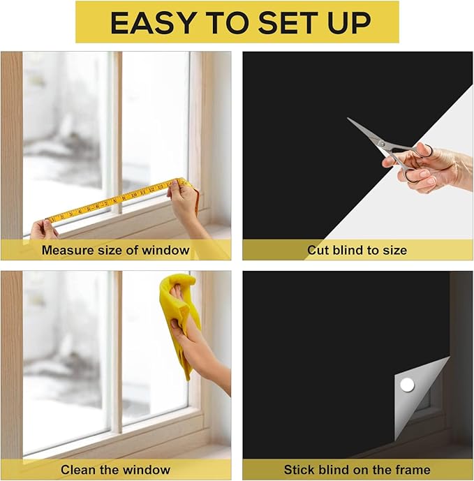 RUseeN Portable Blackout Shades Window Curtains, 100% Blackout Material - Image 5