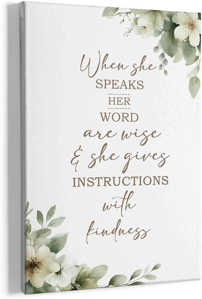 HIWX Christian Wall Decor, Sage Green Botanical Bible Verses Framed Canvas by HIWX