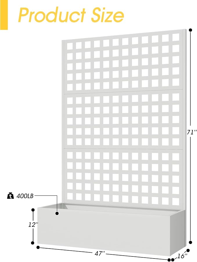 Metal Planter Box with Trellis, Planter Box Trellis with Privacy Screen and - Image 2