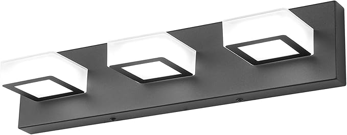 Ralbay 3 Light Dimmable Bathroom Vanity Light LED Modern Matte Black Vanity by RalbayLighting