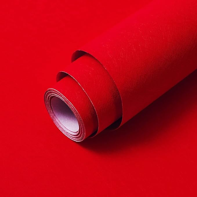 Abyssaly Red Silk Embossed Peel and Stick Wallpaper by Abyssaly
