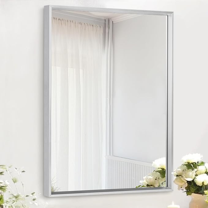 AAZZKANG Metal Framed Mirror Rectangle Wall Mounted Mirrors Decorative Modern by AAZZKANG