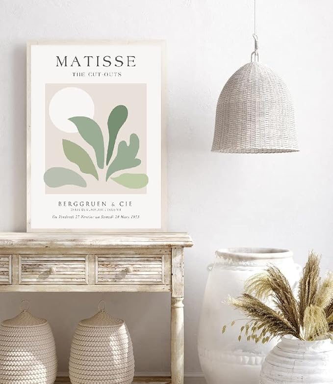 Unframed Sage Green Wall Art Set of 3, 12x16IN Abstract Matisse Wall Decor - Image 5