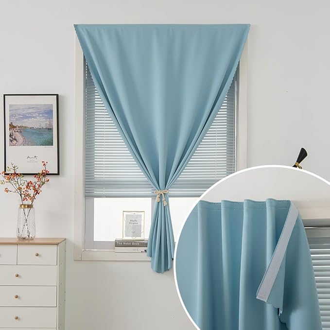 Self Adhesive Curtains, Portable Blackout Curtains Fabric Curtains - Image 5