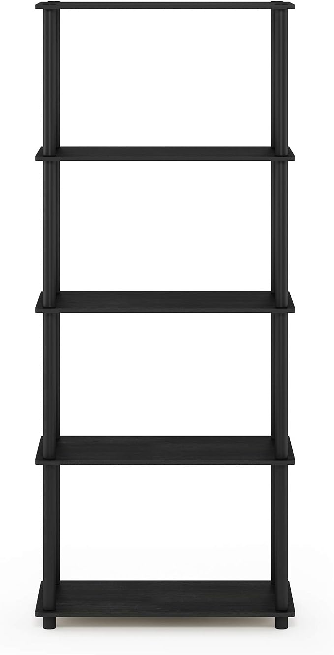 Furinno TURN-N-TUBE Storage Shelves, 5-Tier Book Shelf, Corner Shelf, Toolless - Image 5