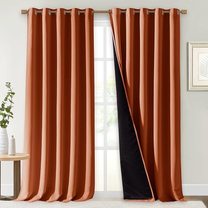 NICETOWN Burnt Orange 100% Blackout Curtains by NICETOWN