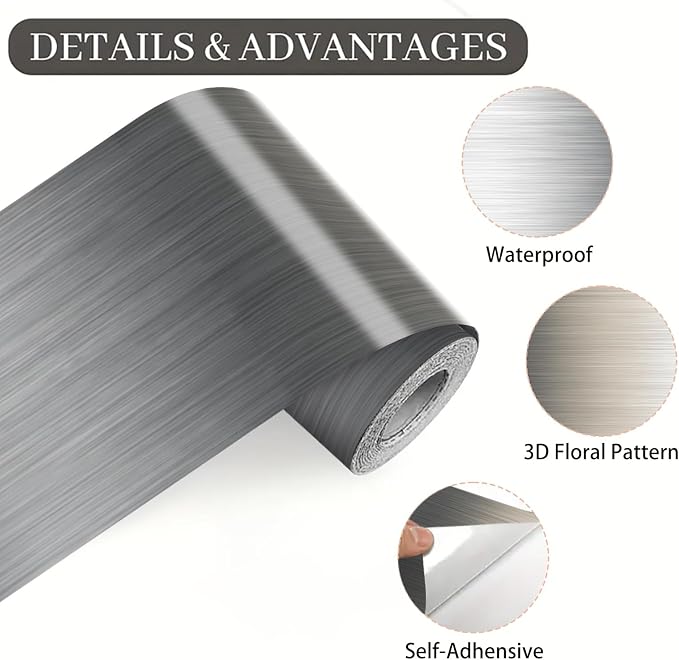 Metallic Stripe Wallpaper Border 196x4 Inch Peel and Stick Wall Border Silver - Image 9