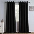 IGEMAEVE Black Blackout Curtains 96 Inch Length 2 Panels Set, Grommet Energy by IGEMAEVE