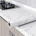 Glossy Marble Paper Granite Gray/White Wallpaper Peel and Stick Wallpaper Self by HellKitWallpaper