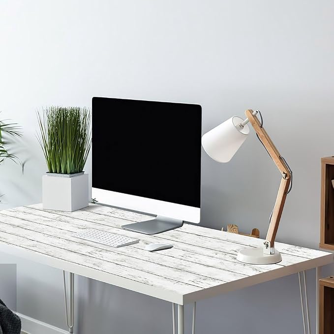 Arthome 23.6 x 200 inches White Gray, Peel and Stick Wallpaper, Wood Contact - Image 2