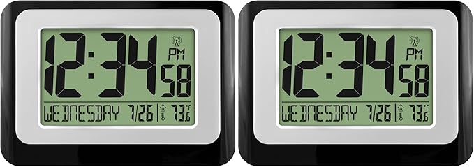 La Crosse Technology W88631 Digital Atomic Black Wall Clock by LaCrosseTechnology