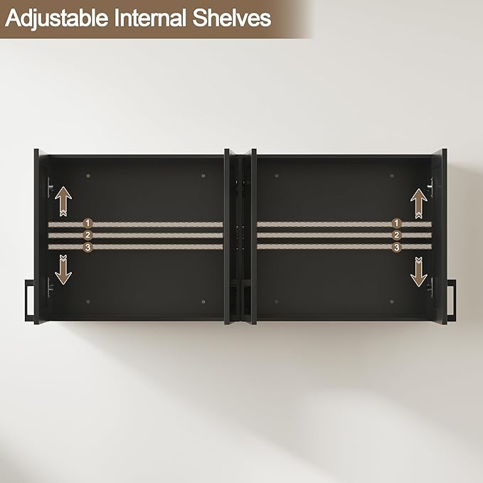 ChooChoo Laundry Room Cabinets, 4 Doors Wall Mounted Storage Cabinet, Kitchen - Image 5