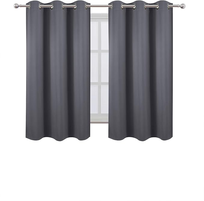 LEMOMO Blackout Curtains 40 x 63 inch/Grey Curtains Set of 2 Panels/Thermal - Image 2