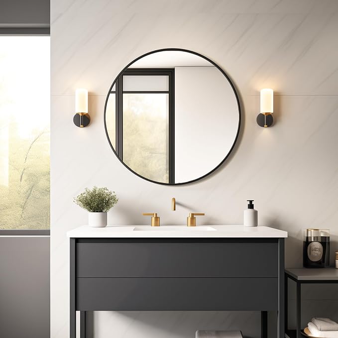 USHOWER Bathroom Mirrors for Over Sink, 30 Inch Circle Mirror - Image 2