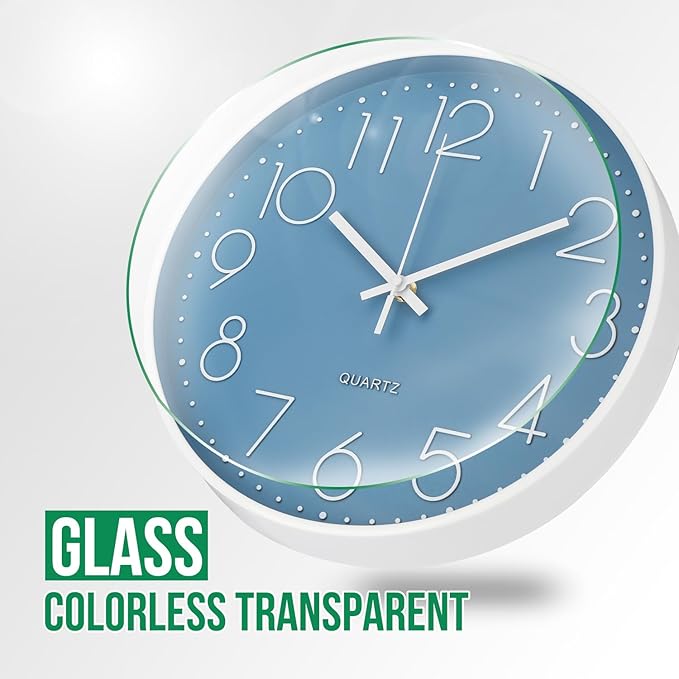 Wall Clock 10 Inch Non-Ticking Silent Modern Simple Style Round Decor Clock - Image 5