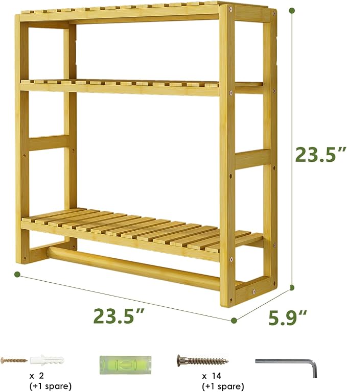Galood Over The Toilet Storage Bathroom Shelves Wall Mounted 3 Tier Space Saver - Image 2