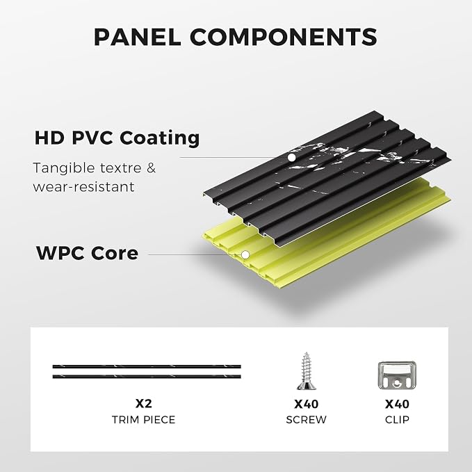 OUZUGIE WPC Acoustic Slat Wall Paneling, Living Room, TV Background, Study Room - Image 4