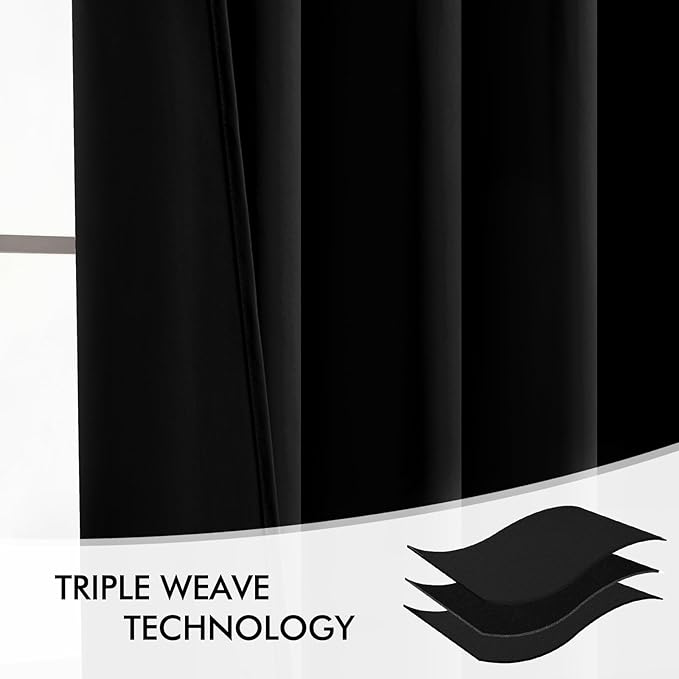 MIULEE Back Tab Blackout Curtains 102 Inch Long 2 Panels Set - Image 7