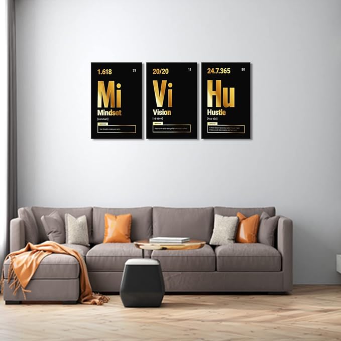 KAWAHONE Motivational Wall Art Canvas, Inspirational Quotes Grind Hustle Canvas - Image 4