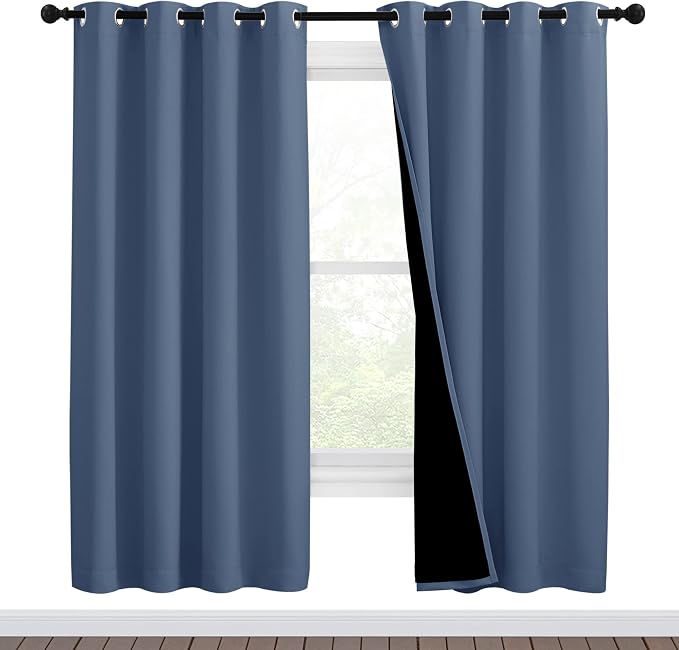 NICETOWN Full Shade Curtain Panels 72 inches Long, Pair of Energy Smart & Noise by NICETOWN
