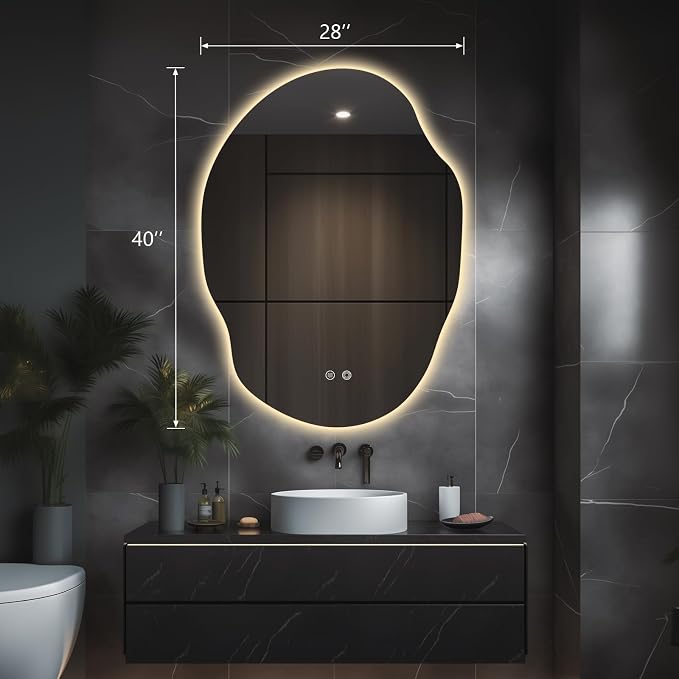 Asymmetrical LED Bathroom Mirror - Image 7