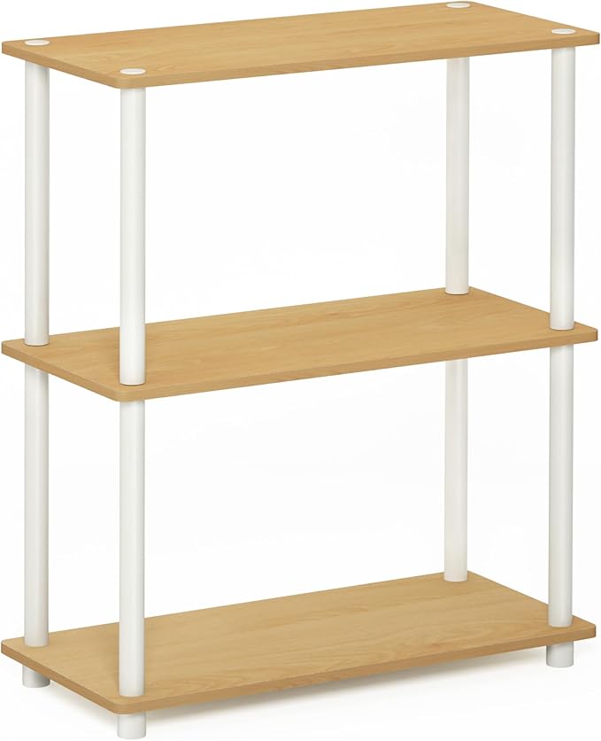 Furinno TURN-N-TUBE Storage Shelves, 3-Tier Book Shelf, Corner Shelf, Toolless - Image 6