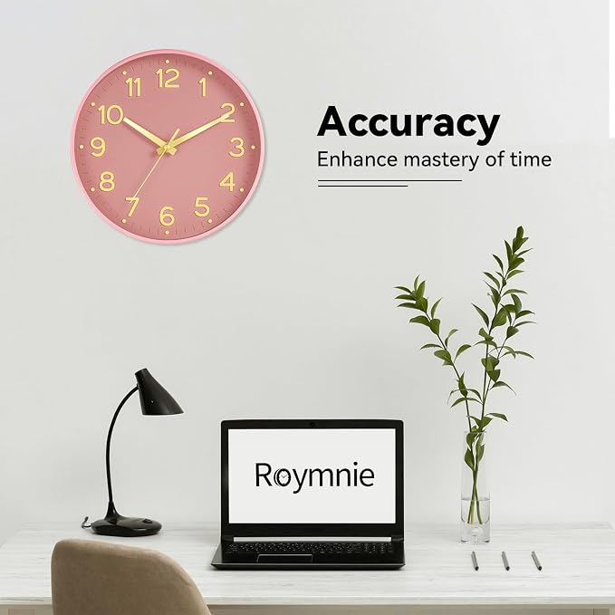 Roymnie Silent Wall Clocks Battery Operated 10 Inch-Modern Non Ticking Analog - Image 7
