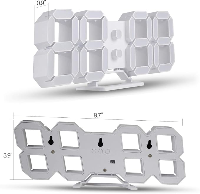 3D LED Digital Wall Clock/Desk Alarm Clock - Image 3