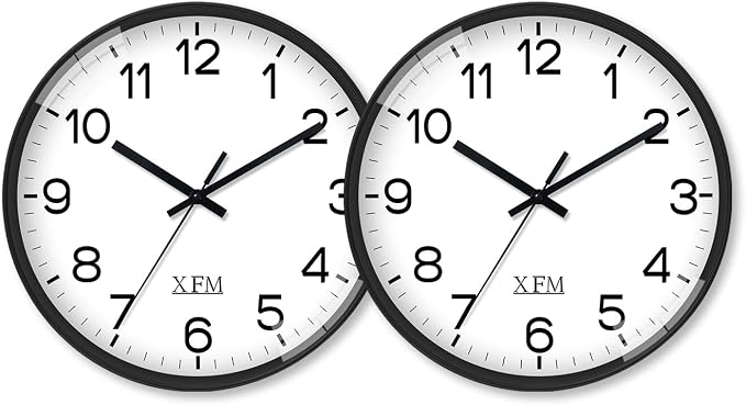 XFM Wall Clock 8 Inch 2 Pieces Modern Small Wall Clocks Battery Operated Silent by XFMWallClock