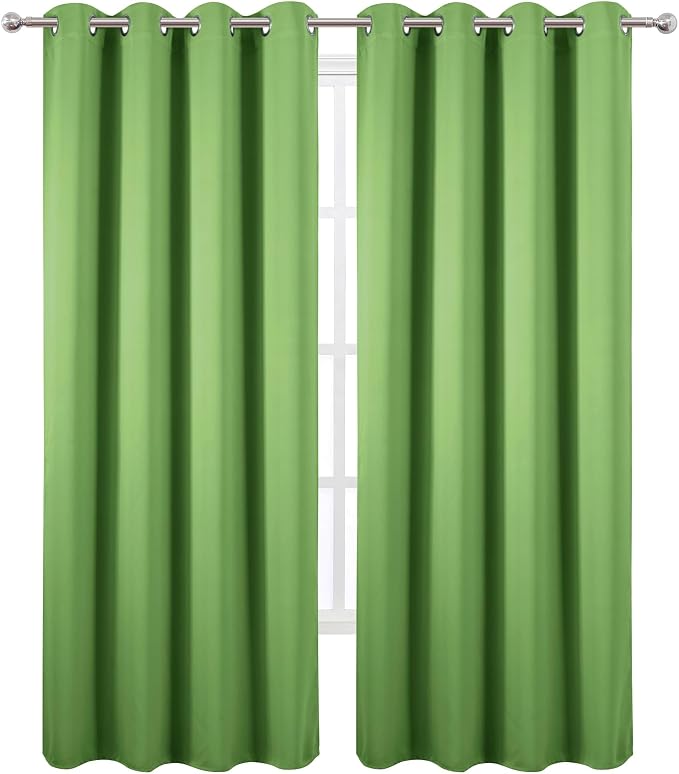 LEMOMO Blackout Curtains 52 x 90 Inch Long Light Green Curtains Set of 2 Panels - Image 2