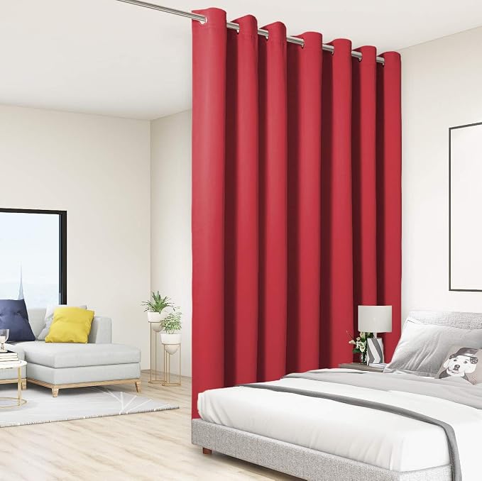BONZER Extra Wide Room Divider Black Curtain Total Privacy Wall Room Darkening by Bonzer