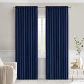 MIULEE Navy Blue Back Tab Blackout Curtains 90 Inches Long 2 Panels Set by MIULEE