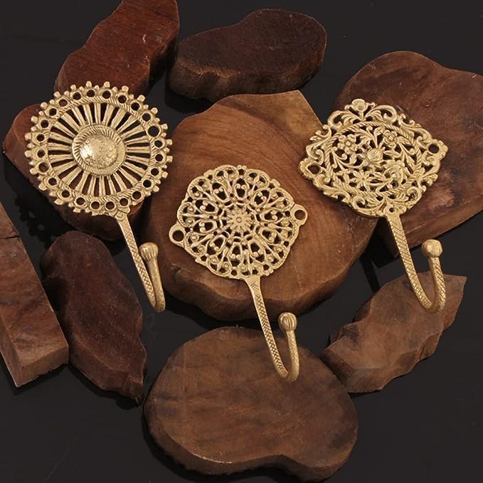 IndianShelf Solid Brass Boho Decorative Wall Hooks by IndianShelf