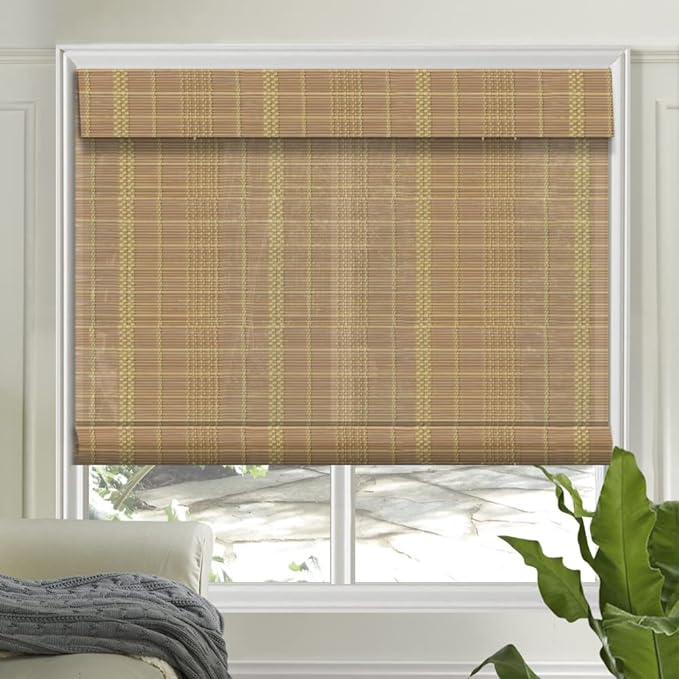 Letau No Drill No Tools Cordless Wood Window Shades Blinds, Bamboo Light by LETAU