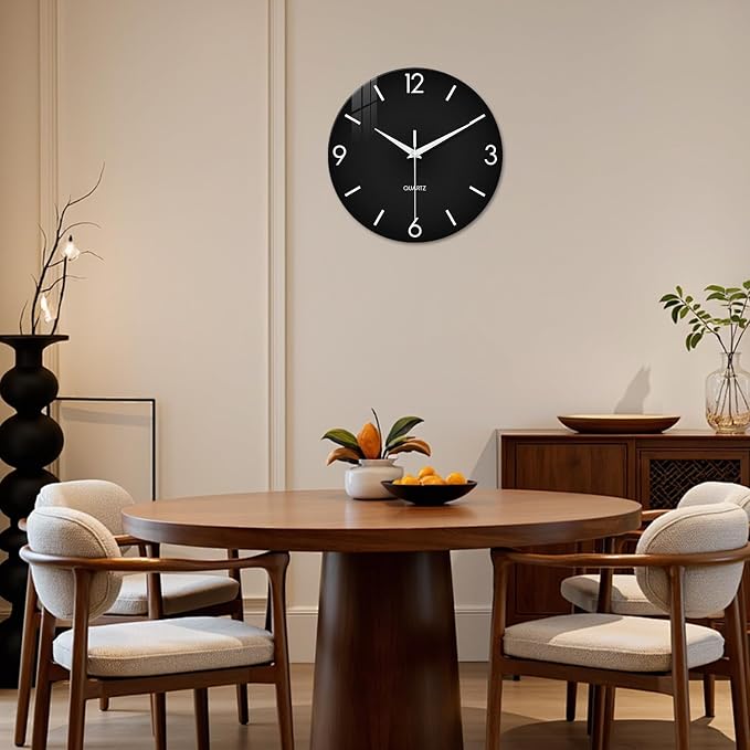 XFM Large Black Wall Clock 24 Inch Simple Wall Clocks Battery Operated Modern - Image 3