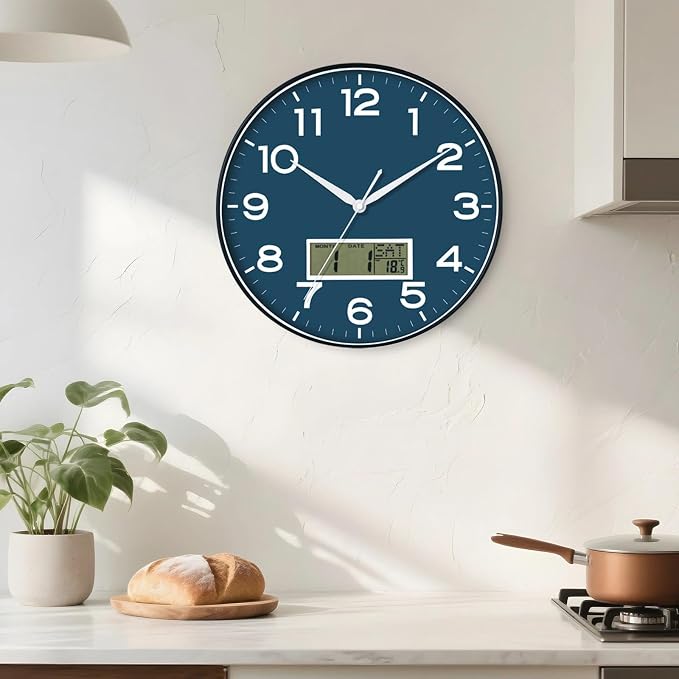 AKCISOT Wall Clock 12 Inch, Non-Ticking Silent Battery Operated Analog - Image 5