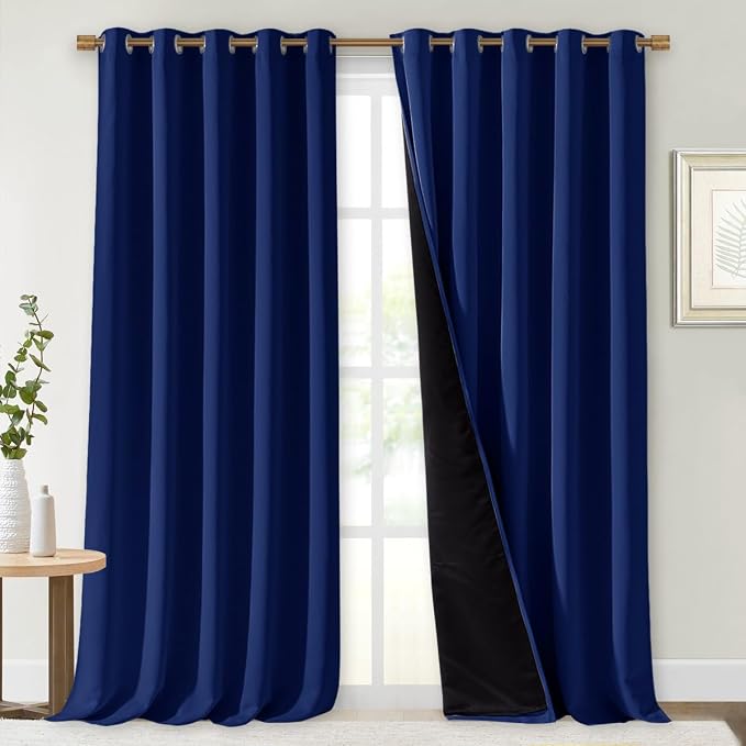 NICETOWN Total Shade Curtains and Draperies, Royal Blue, Package of 2, 62 by NICETOWN