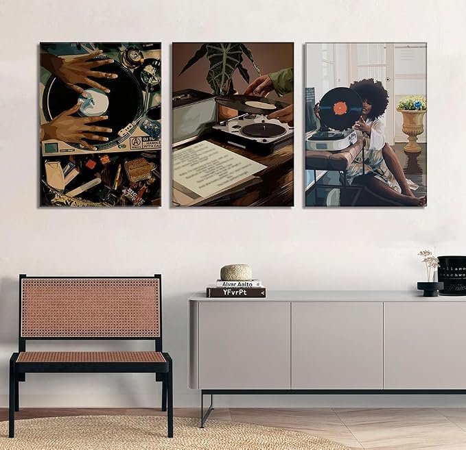 YFvrPt Black Girl Wall Art Decor Modern Black Woman Painting Prints - Image 5
