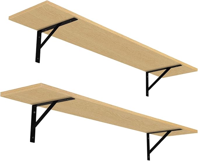 DINZI LVJ Long Wall Shelves, 47.3Inch Wall Mounted Shelves Set of 2, Extra by DINZILVJ
