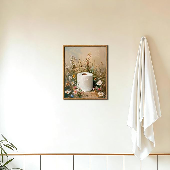 AtterrirArt Framed Vintage Bathroom Wall Art Funny, 8 * 10 Inch, Farmhouse - Image 6