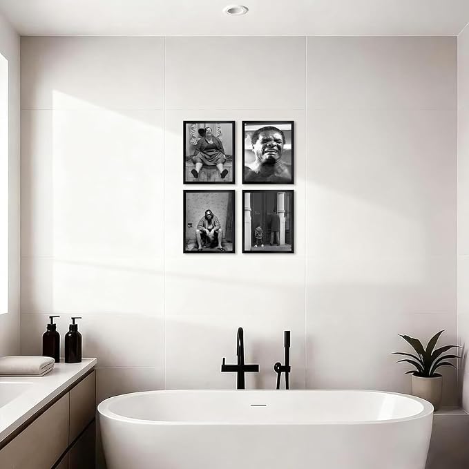 Funny Bathroom Decor Wall Art Set of 4, Dumb & Dumber Comedy Movie Posters - Image 2