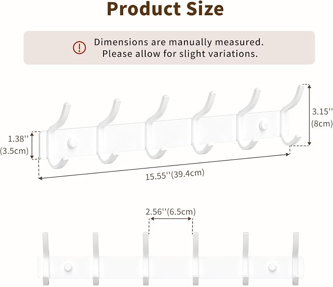 GWAAZXGZ White Coat Rack Wall Mount - Image 6