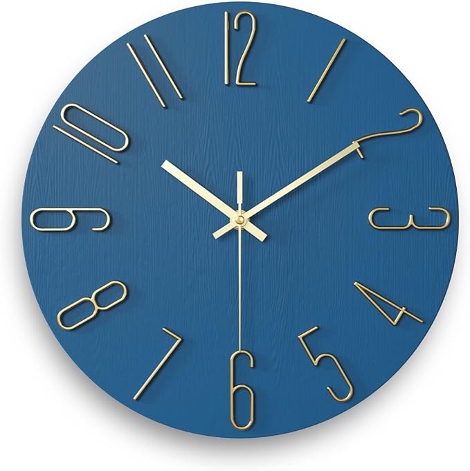 wall Clock, Silent Clock, wall Clocks Battery Operated， 12 inch Modern wall by Fapugh
