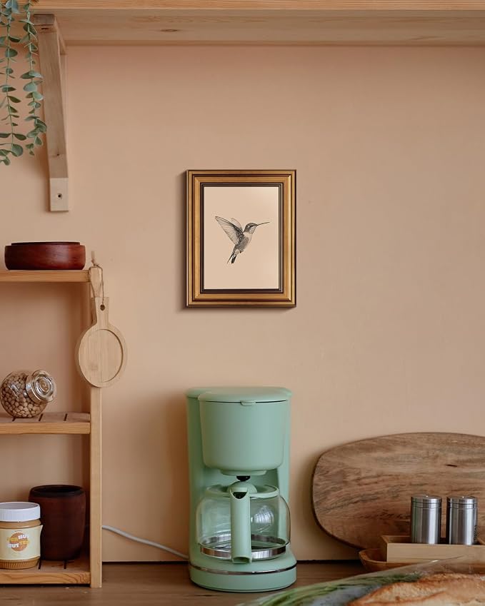 VIYYIEA Vintage Gold Framed Wall Art, Sketch Birds Canvas Painting, Cute but - Image 6