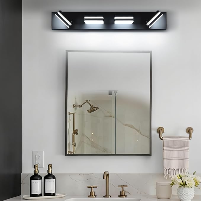 360° Rotate LED Bathroom Vanity Light Fixtures, 1600LM Acrylic Matte Black - Image 8