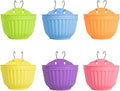 6 Pcs Colorful Resin Wall Hanging Planter Pot Vertical Garden Living Wall Mount by OrimercGarden